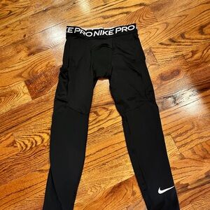 Nike Kids Black Leggings with White Logo